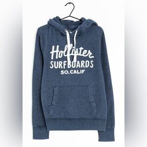 Hollister Hoodie, Surfboard Hoodie, XL Blue Burnout Sweatshirt